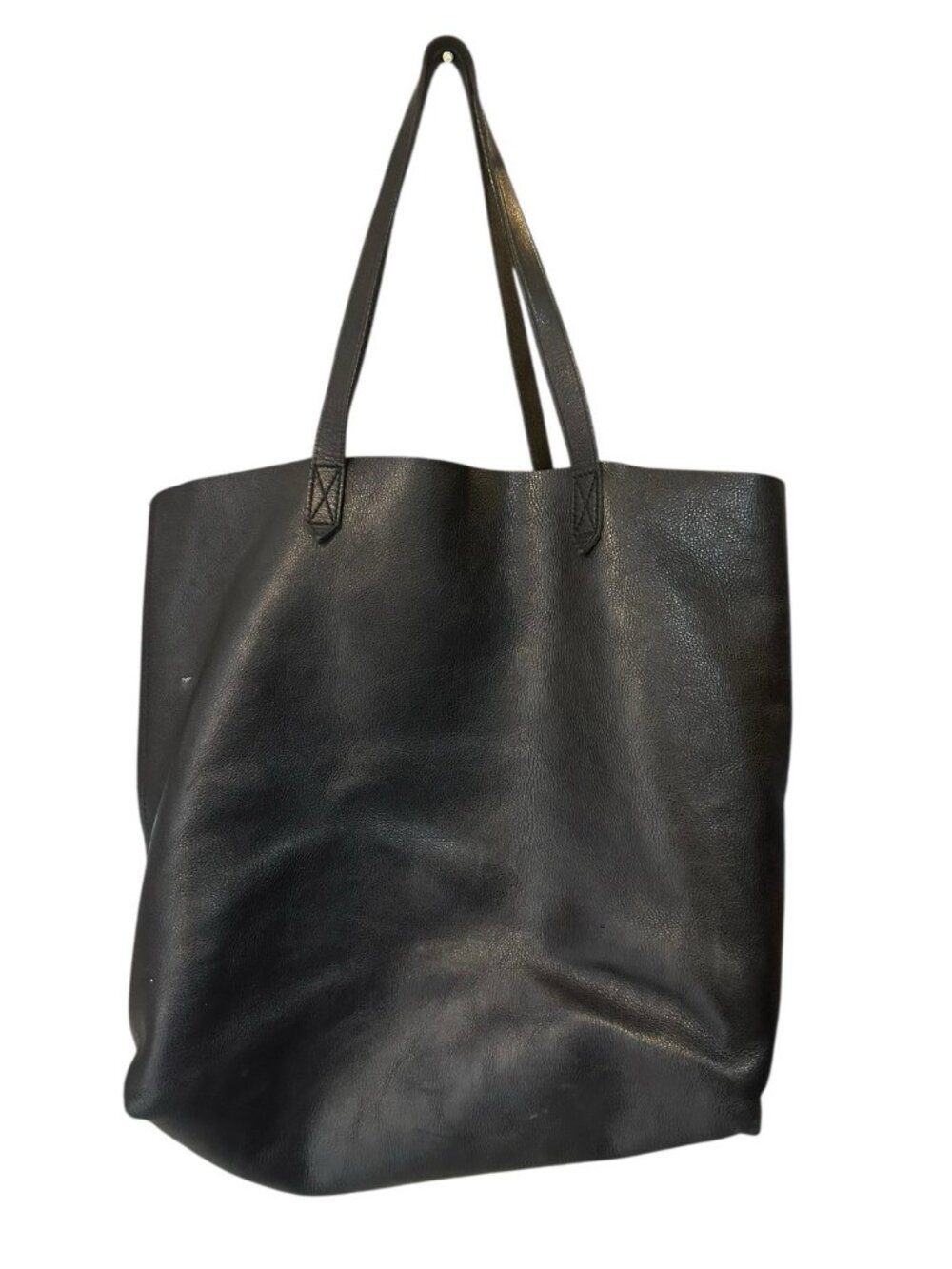 Madewell Black Leather Tote Women Large Shoulder Bag Minimalist Shopper